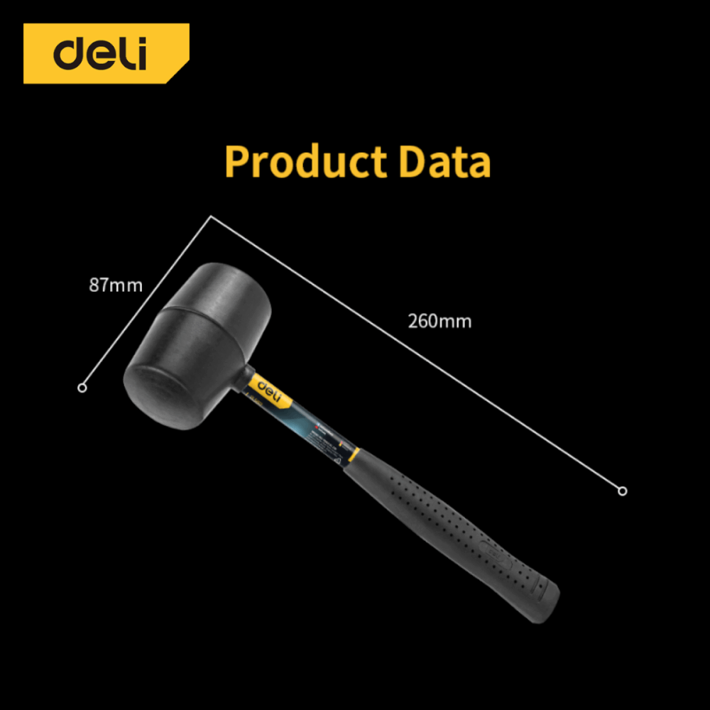 ค้อนยาง DELI EDL5612-BK-01 12OZ สีดำ_8